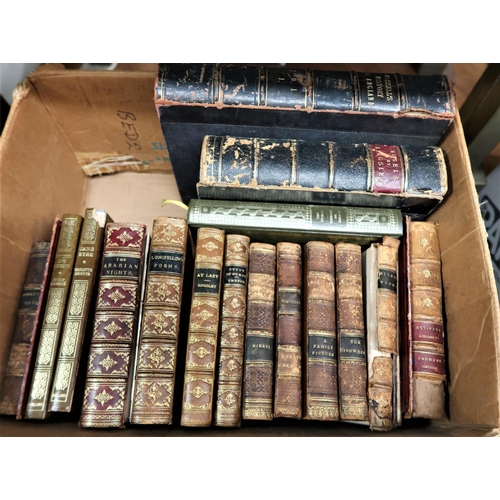 396 - Miscellaneous leather bound books including a full set of Dickens