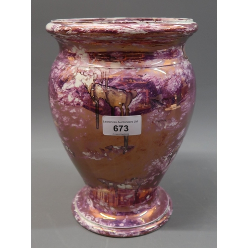 673 - Rare Wedgwood Moonlight Lustre pot pourri vase with insert lid (pierced cover lacking), circa 1815