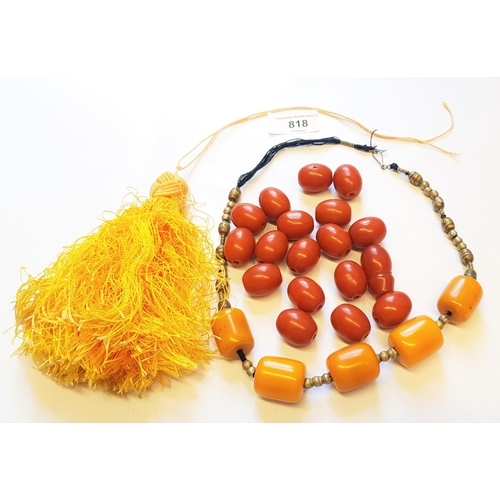 818 - Two reconstituted amber bead necklaces