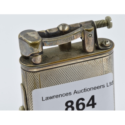 864 - Dunhill silver plated petrol cigarette lighter