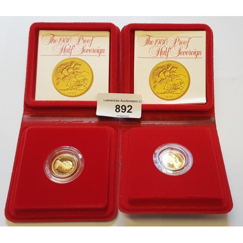 892 - Two 1980 gold half sovereigns