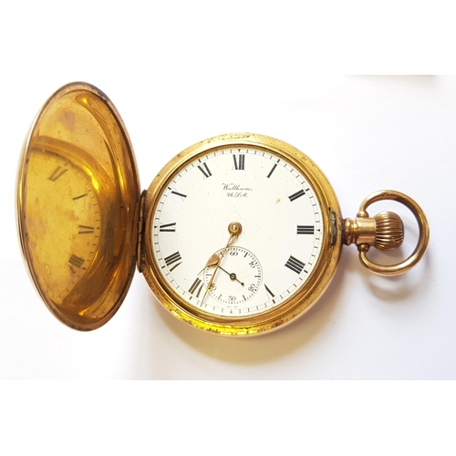 942 - Waltham gold plated full hunter crown wind pocketwatch together with a quantity of various wristwatc... 