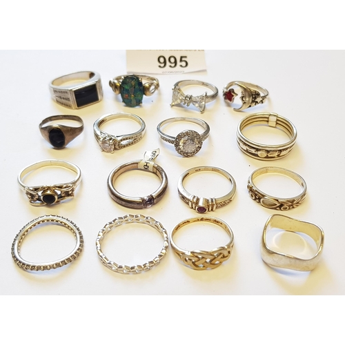 995 - Quantity of various silver costume rings