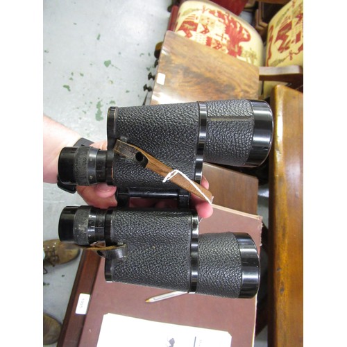 104 - Pair of World War II German Dienstglas 7 x 50 binoculars, inscribed B.E.H.