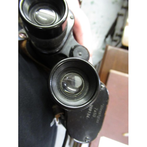 104 - Pair of World War II German Dienstglas 7 x 50 binoculars, inscribed B.E.H.