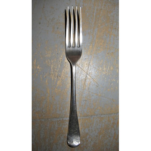 710 - Goldsmiths & Silversmiths Company, oak cased canteen of silver plated Old English pattern cutlery (i... 