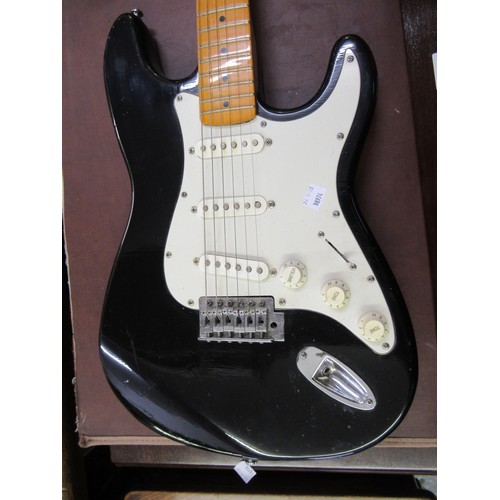 315 - 1970's / 80's Stratocaster type six string electric guitar with black body (bearing decals)