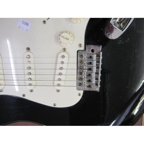 315 - 1970's / 80's Stratocaster type six string electric guitar with black body (bearing decals)