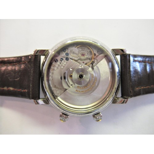 827 - Maurice Lacroix, gentleman's stainless steel automatic wristwatch, the silvered dial with centre sec... 