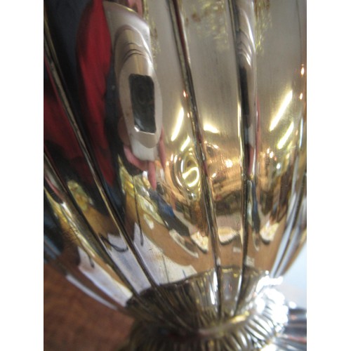 751 - Good quality William IV silver claret jug of fluted design with scroll handle, London 1830, maker Ed... 