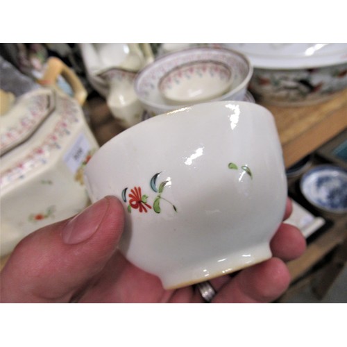 506 - Eight various early 19th Century English porcelain bowls and saucers with hand painted floral decora... 