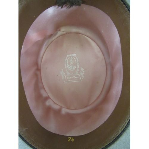 25 - Box containing a collection of various ladies hats, a Moss Bros. top hat (at fault), a box of variou... 