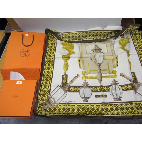 26 - Hermes silk scarf in original box