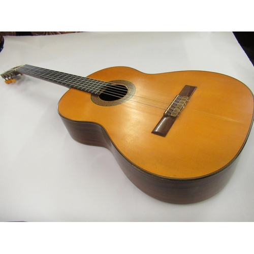 67 - Harald Petersen, classical concert guitar in a fitted hard case, signed to the paper label to the in... 