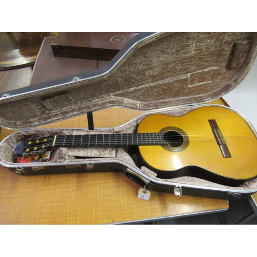 67 - Harald Petersen, classical concert guitar in a fitted hard case, signed to the paper label to the in... 
