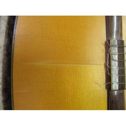 67 - Harald Petersen, classical concert guitar in a fitted hard case, signed to the paper label to the in... 