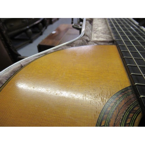 67 - Harald Petersen, classical concert guitar in a fitted hard case, signed to the paper label to the in... 