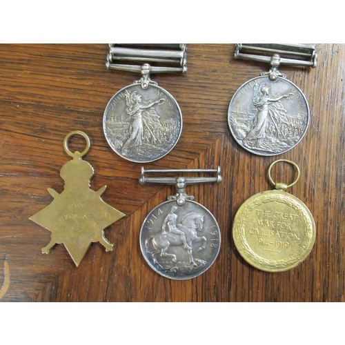 93 - Medal group of five awarded to S. Rowe, No. 42008 DVR.R.E to include two South Africa medals for Vic... 