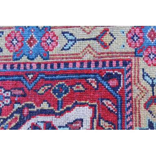 1 - Modern central Persian carpet of Ferahan design with all-over Herati pattern on a midnight blue grou... 