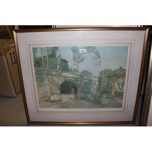 1014 - Russell Flint, Limited Edition print, No. 265 / 850, figures in a courtyard, unsigned and another Ru... 