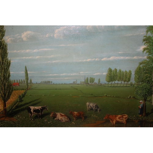 1025 - A. Verhelsh, 20th Century oil on canvas, cows grazing in a field, signed and dated 1943, 19.5ins x 2... 