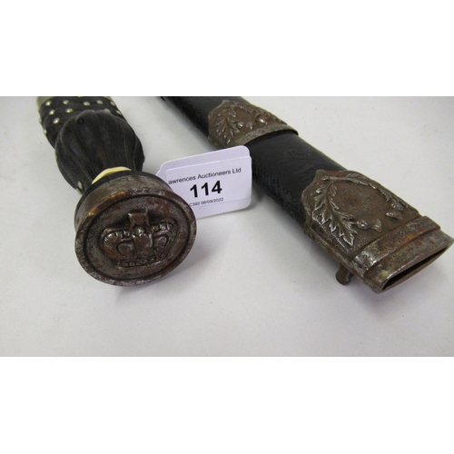 114 - Scottish Regimental pattern dirk, 17.25ins long overall, with scabbard