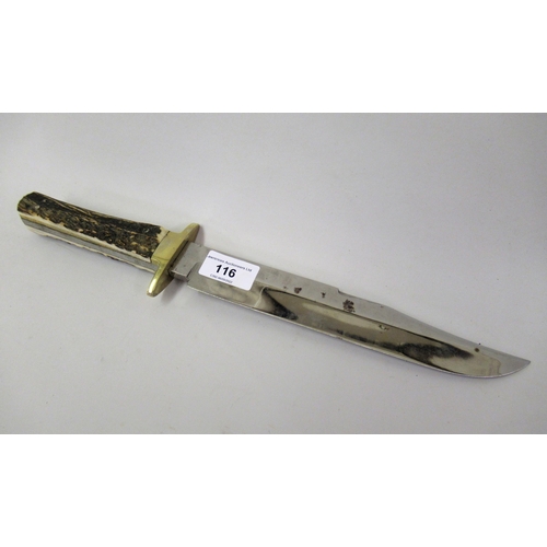 116 - Holdsworth, Sheffield, ' The Hunter's Companion ' hunting knife inscribed ' The Americans give the r... 