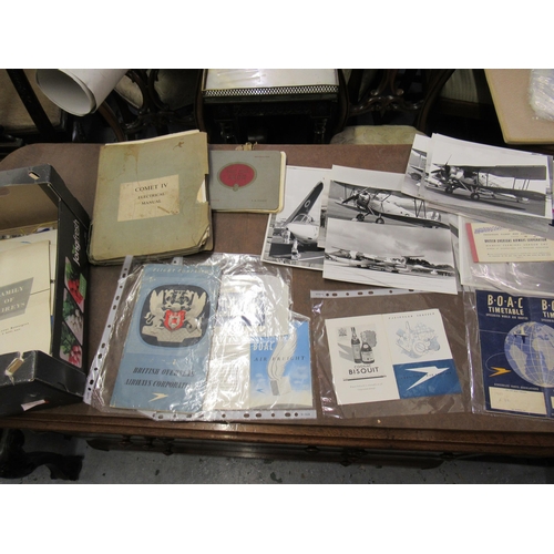 174 - Box containing a collection of over fifty airline and aviation related items including BOAC etc.