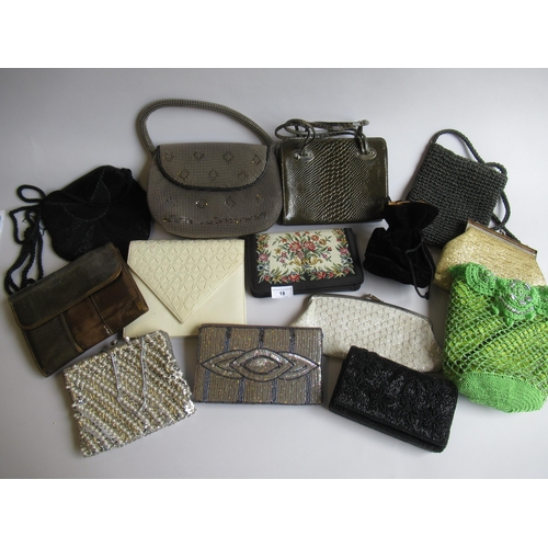 18 - Group of various ladies evening bags and handbags etc.