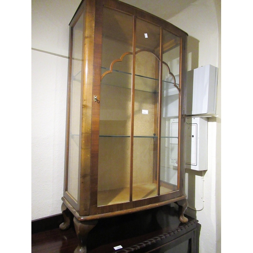 1809 - Edwardian mahogany single door display cabinet, 24ins x 13ins x 57ins high, together with a mid 20th... 