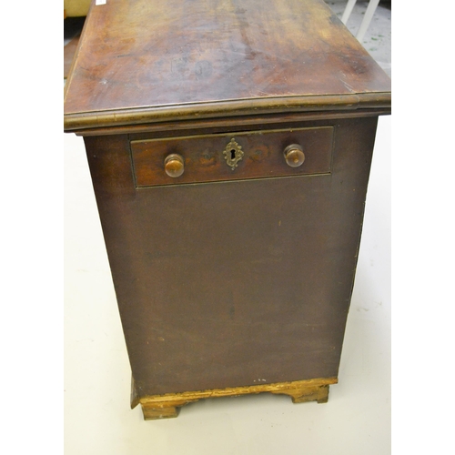 1817 - George III mahogany dressing chest, the moulded top above pull-out slide, with two side drawers abov... 