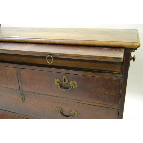 1817 - George III mahogany dressing chest, the moulded top above pull-out slide, with two side drawers abov... 