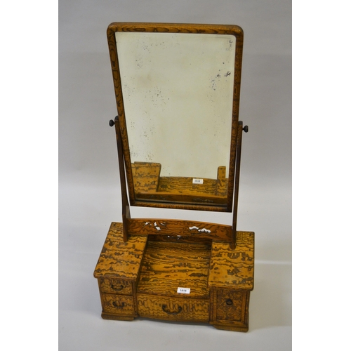 1818 - Late 19th / early 20th Century Japanese ash swing frame toilet mirror with a four drawer box base, 3... 