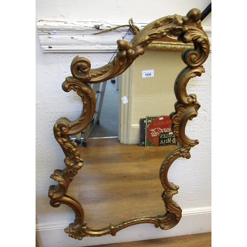 1836 - 19th Century gilt composition cartouche hanging wall mirror