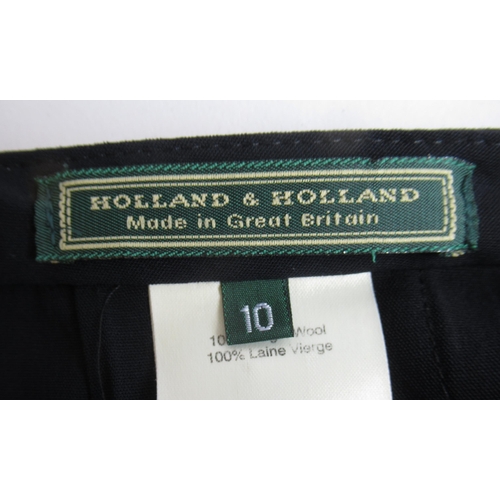 22 - Holland & Holland, London, long plain brown kilt and a short tartan kilt, both size 12 and a Holland... 