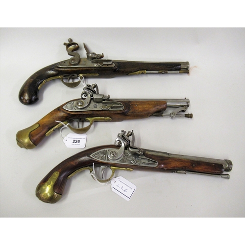 226 - Three various replica flintlock pistols