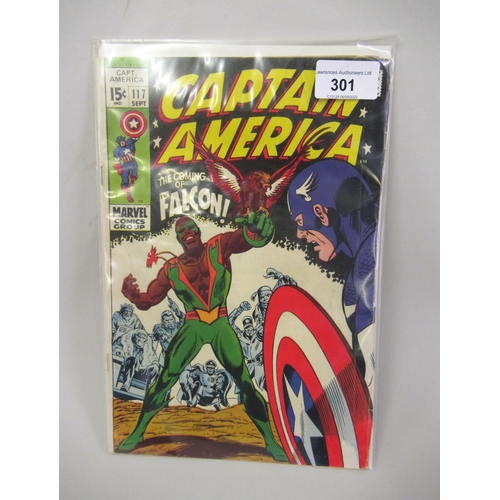 301 - Marvel Comics, ' Captain America ' American issue 117 with the first appearance of ' The Falcon '