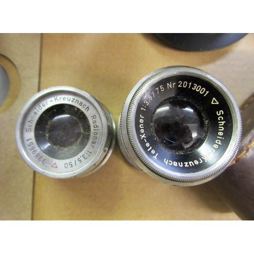 342 - Quantity of various camera lens including Carl Zeiss Jena and two Schneider-Kreuznach