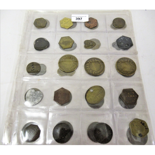 397 - Collection of mainly Spitalfields market tokens