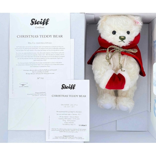 419 - Two Steiff teddy bears in original boxes with certificates, Christmas Teddy Bear 2011 and Teddy Bear... 