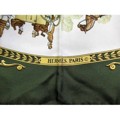 46D - Hermes, Paris, ladies silk scarf ' La Promenade de Longchamps ' by Phillipe Ledoux, 90cm square