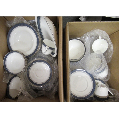 474 - Royal Doulton Sherbrooke pattern fifty plus piece dinner service comprising:  dinner plates, side pl... 