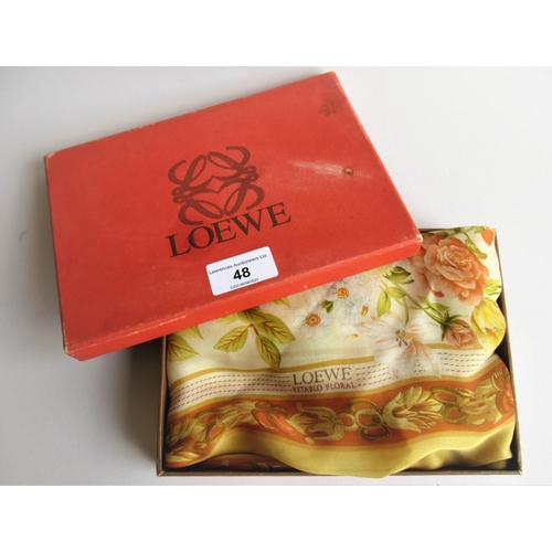 48 - Loewe ' Retablo Floral ' ladies silk scarf, in original box