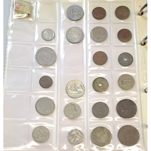 858 - Small folder containing a quantity of miscellaneous World coins