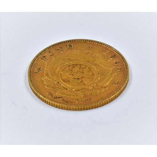 888 - 19th Century South African half Pond gold coin dated 1896