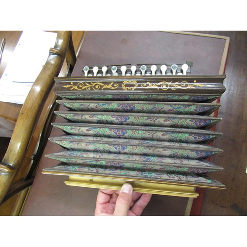 283 - 19th Century Continental rosewood rectangular accordion with mother of pearl buttons inscribed Prows... 