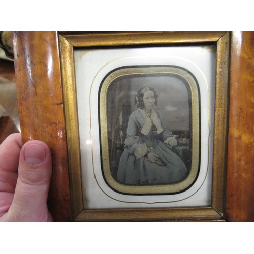 293 - Collection of various early photographs, three mounted in maple frames, including Daguerreotype etc.