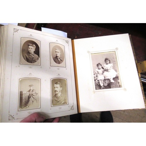 454 - Large 19th Century leather bound family Bible and a large leather bound photo album