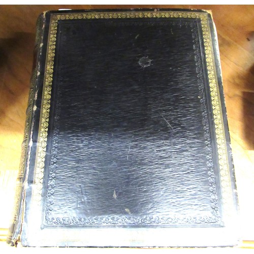 457 - Large 19th Century leather bound illustrated family Bible