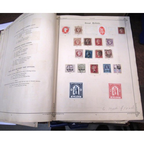 217 - Two albums containing a collection of various World stamps, together with loose stock book leaves of... 